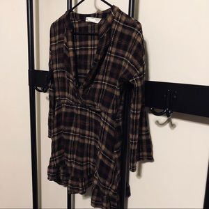 Plaid Dress Zara Denim Collection Size S